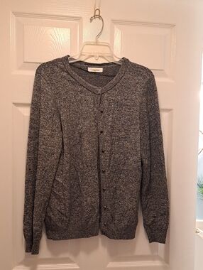Calvin Klein Heather Gray Button-Front Cardigan